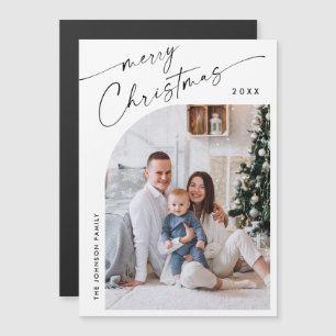 Élégant minimaliste photo de Noël Carte magnétique
