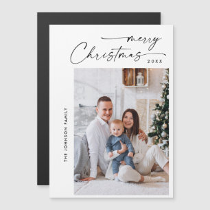 Élégant minimaliste photo de Noël Carte magnétique