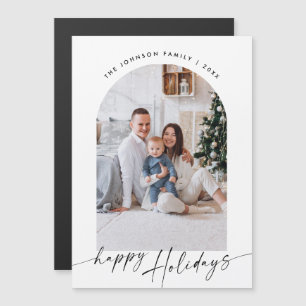 Élégant minimaliste photo de Noël Carte magnétique