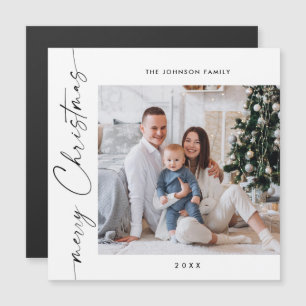 Élégant minimaliste photo de Noël Carte magnétique