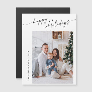 Élégant minimaliste photo de Noël Carte magnétique