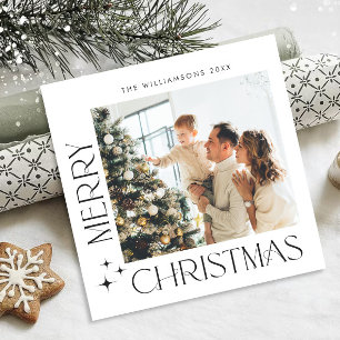 Élégant minimaliste photo de Noël Carte magnétique