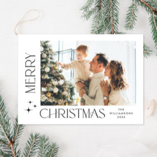 Élégant minimaliste photo de Noël Carte magnétique