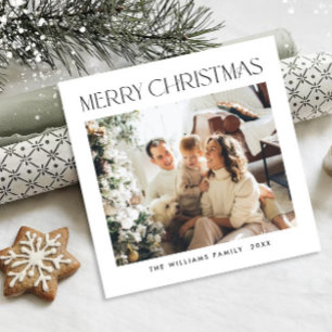 Élégant minimaliste photo de Noël Carte magnétique