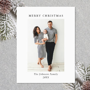 Élégant minimaliste photo de Noël Carte magnétique