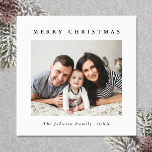 Élégant minimaliste photo de Noël Carte magnétique