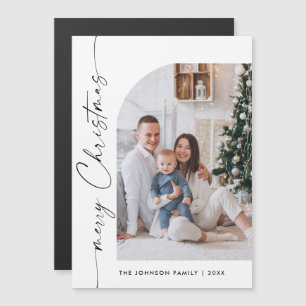 Élégant minimaliste photo de Noël Carte magnétique