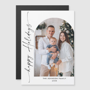 Élégant minimaliste photo de Noël Carte magnétique