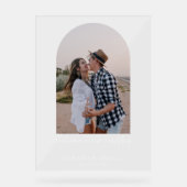 Élégant minimaliste photo Mariage en acrylique (Recto)