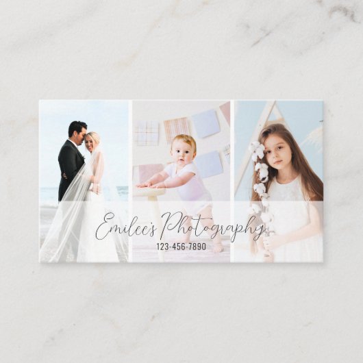 Élégant minimaliste photographe Carte de visite (Devant)