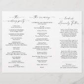 Élégant minimaliste programme de cérémonie de Mari (Dos)