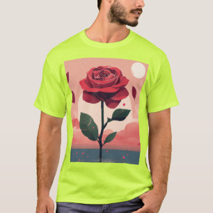 Elégant minimaliste Rose T-Shirt conceptions