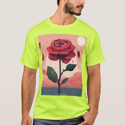 Elégant minimaliste Rose T-Shirt conceptions (Devant)