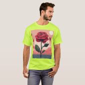 Elégant minimaliste Rose T-Shirt conceptions (Devant entier)