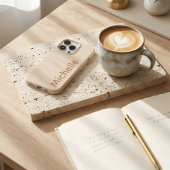 Élégant Minimaliste Sable d'Oatmeal Terracuite Nom
