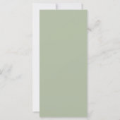 Élégant minimaliste Sage Green Mariage Menu Table (Dos)