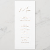 Élégant minimaliste Script Gold Mariage Menu (Devant)