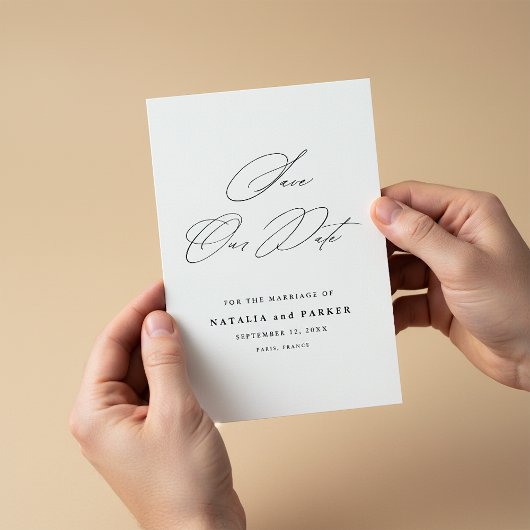 Élégant minimaliste Script Save the Date