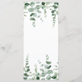 Elégant minimaliste Vert Eucalyptus Dîner Menu (Dos)