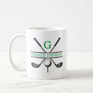 Elegant minimalistisch aangepast Golfmonogram Koffiemok