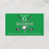 Elegant minimalistisch aangepast Golfmonogram Visitekaartje (Achterkant)