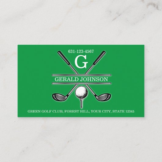 Elegant minimalistisch aangepast Golfmonogram Visitekaartje (Achterkant)