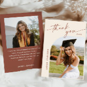 Elegant minimalistisch Afstuderen 2 foto Bedankkaart