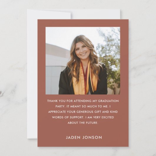 Elegant minimalistisch Afstuderen 2 foto Bedankkaart (Achterkant)