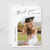 Elegant minimalistisch Afstuderen 2 foto QR code Bedankkaart (Voorkant)