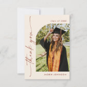 Elegant minimalistisch Afstuderen 2 foto QR code Bedankkaart (Voorkant)