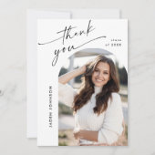 Elegant minimalistisch Afstuderen 2 foto QR code Bedankkaart (Voorkant)