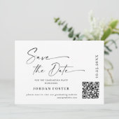 Elegant minimalistisch Afstuderen foto QR code Save The Date (Staand voorkant)