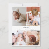 Elegant minimalistisch Baby shower met meerdere fo Bedankkaart (Voorkant)