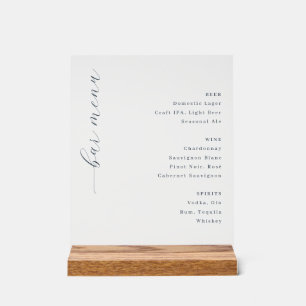 Elegant Minimalistisch Bar Menu Bord