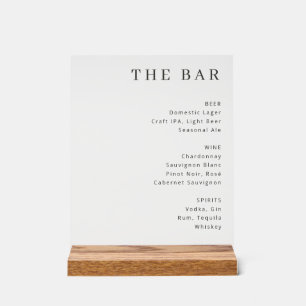 Elegant Minimalistisch Bar Menu Bord