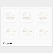 Elegant minimalistisch bedankt Gold Script Vierkante Sticker (Vel)