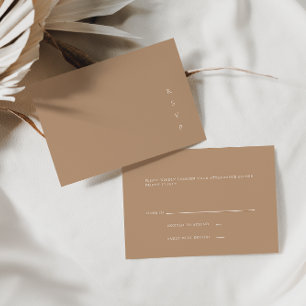 Elegant Minimalistisch Bleek Taupe RSVP-kaart RSVP Kaartje