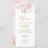 Elegant minimalistisch blush roze bloemig Baby sho Menu (Voorkant / Achterkant)