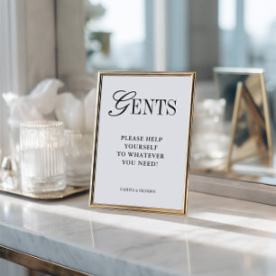 Elegant minimalistisch bord voor herenbadkamer man kaart