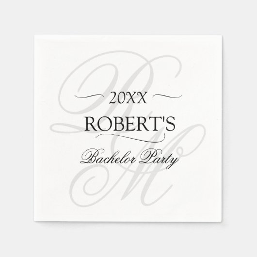 Elegant Minimalistisch Bruiloftsgeschenk met Monog Servet (Voorkant)
