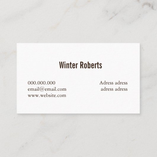 Elegant minimalistisch bruin hout visitekaartje (Achterkant)