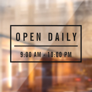 Elegant minimalistisch café Welkom open dagtekenin Raamsticker