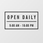 Elegant minimalistisch café Welkom open dagtekenin Raamsticker (Vel)