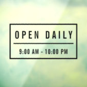 Elegant minimalistisch café Welkom open dagtekenin Raamsticker (Vel 3)