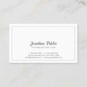 Elegant Minimalistisch Chic Grey White Modern Visitekaartje