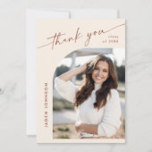 Elegant minimalistisch eenvoudig Afstuderen 2 foto Bedankkaart (Voorkant)
