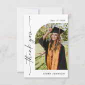 Elegant minimalistisch eenvoudig Afstuderen één fo Bedankkaart (Voorkant)