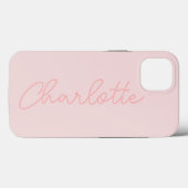 Elegant Minimalistisch Eenvoudig Blush Script Mono Case-Mate iPhone Case (Achterkant (horizontaal))