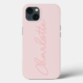 Elegant Minimalistisch Eenvoudig Blush Script Mono Case-Mate iPhone Case (Achterkant)