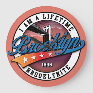 Elegant Minimalistisch Eenvoudig Brooklyn Logo-ont Grote Klok